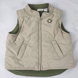 Second Step Boy's Infant Toddler Sleeveless Puffer Vest Beige Size 18 Months